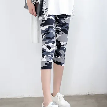Camouflage Print Mid-Calf Leggings For Women Slim Casual Elastic Capri Pants Legging Summer Female Stretch Leggings Calzas Mujer mid calf flower print straight womens pants