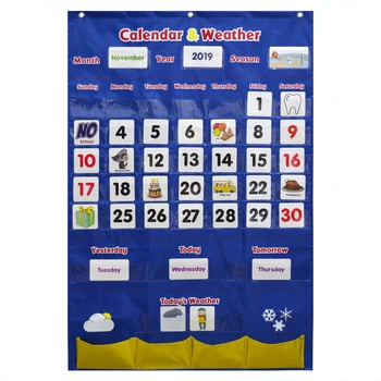 

Godery 2019-2028 Preschool Calendar and Weather Pocket Chart Set for Kindergarten Classroom for Kids