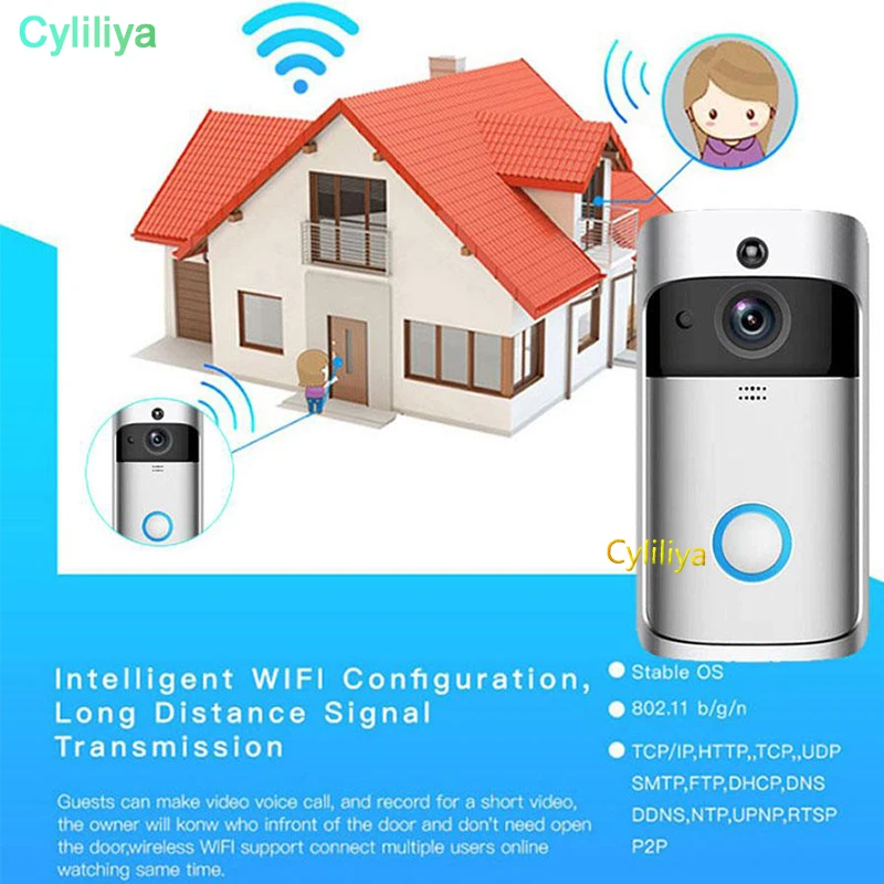 20pcs PIR монитор обнаружения WiFi динамик телефон домофон цветной видео беспроводной домофон дверной звонок Система дистанционного управления дверной звонок