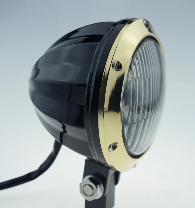 Buy Free shipping motorcycle brass headlight E MARK