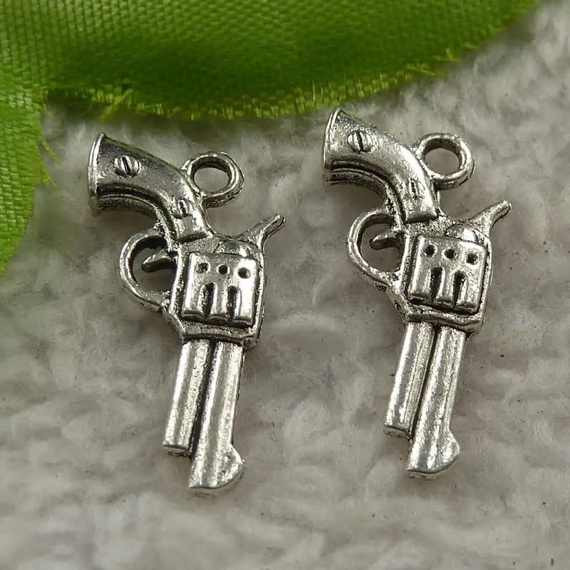 antique silver 240 шт. старинное серебро пистолет Подвески 21x11 мм#4221 - Окраска металла: antique silver