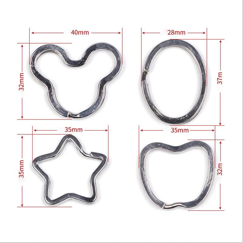 

Star/Oval/Heart Shape Diy Metal Key Holder Split Rings Unisex Keyring Keychain Keyfob Accessories Keychain Making Accessories