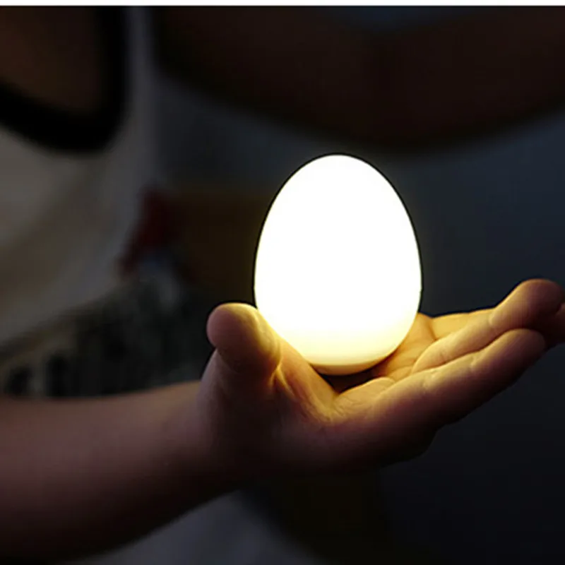 Яйцо красочный теплый белый светодиодный ночник беспроводной заряд сенсорный движения силиконовый безопасный для Bady детей свет лампы