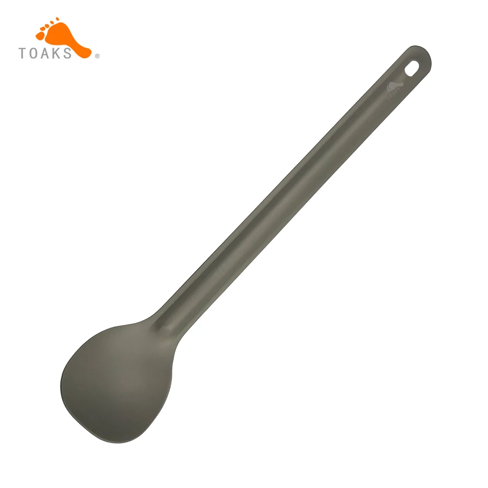 

TOAKS 215mm Ultralight Titanium Sandblasted Spoon Long Handle Camping Spoon SLV-03