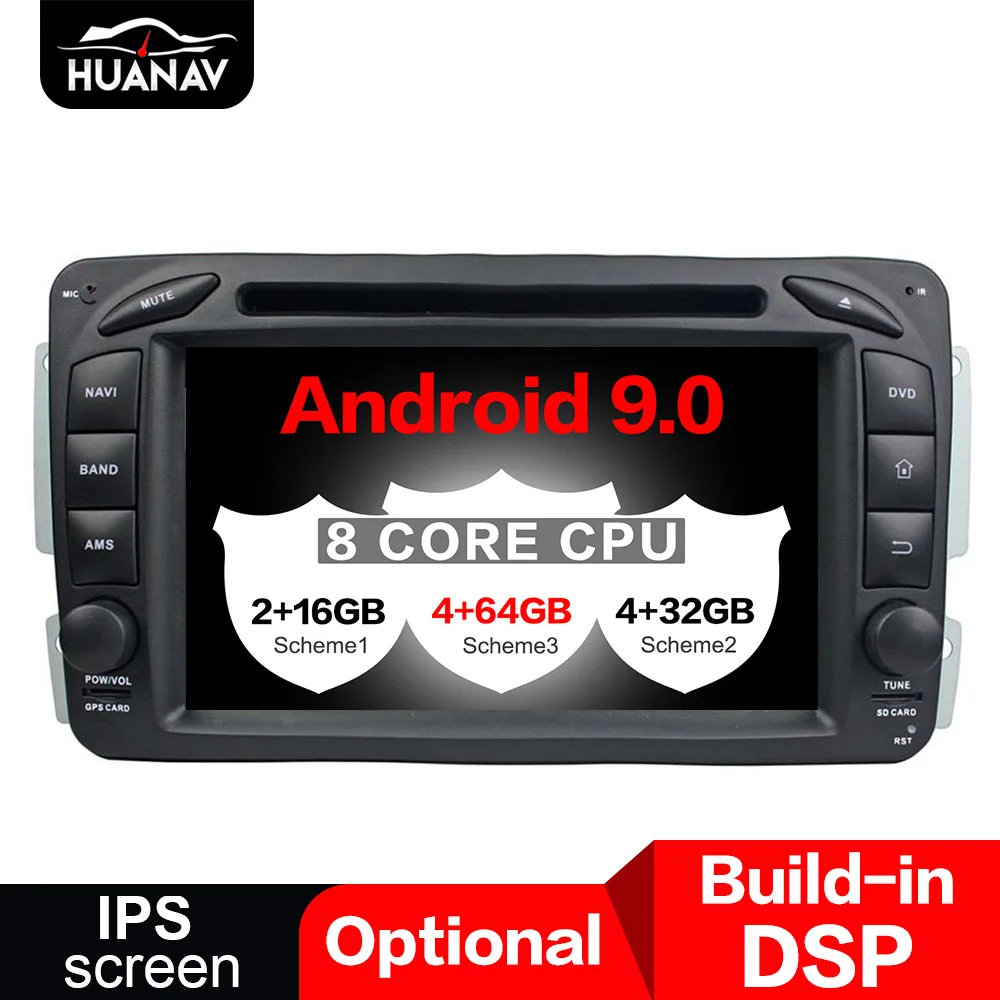 Flash Deal DSP Android 9.0 Car GPS Navigation DVD Player For Benz ML W163/CLK W2092002-2005 C-Class W203 SLK radio player multimedia Stereo 0