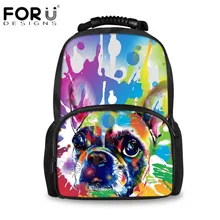FORUDESIGNS Fashion Women Backpack Colorful Dog School Backpacks for Teen Girls Female School Shoulder Bag Men Travel Bagpack cute fruits watermelon pineapple printed women casual backpacks teen travel students zipper shoulder school backpack