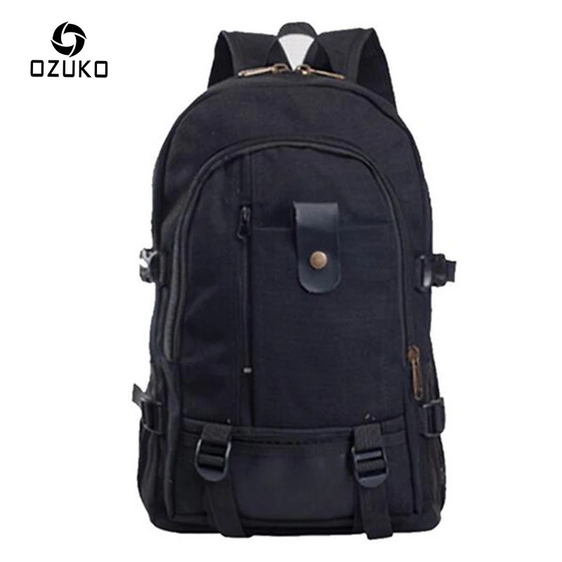 

OZUKO Multi functional Canvas Men's Backpacks Casual Fashion Student School Bags Backpack Women Men Male Travel Rucksack Mochila