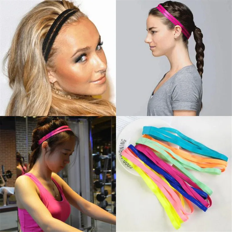 Popular Non-slip Sports Yoga Running Fitness Headband Women Girls Elastic Hair Head Bands Accessories For Men Scrunchy Headwear accessories fitness gloves non slip three finger billiard gloves snooker billiard gloves letter left hand gloves