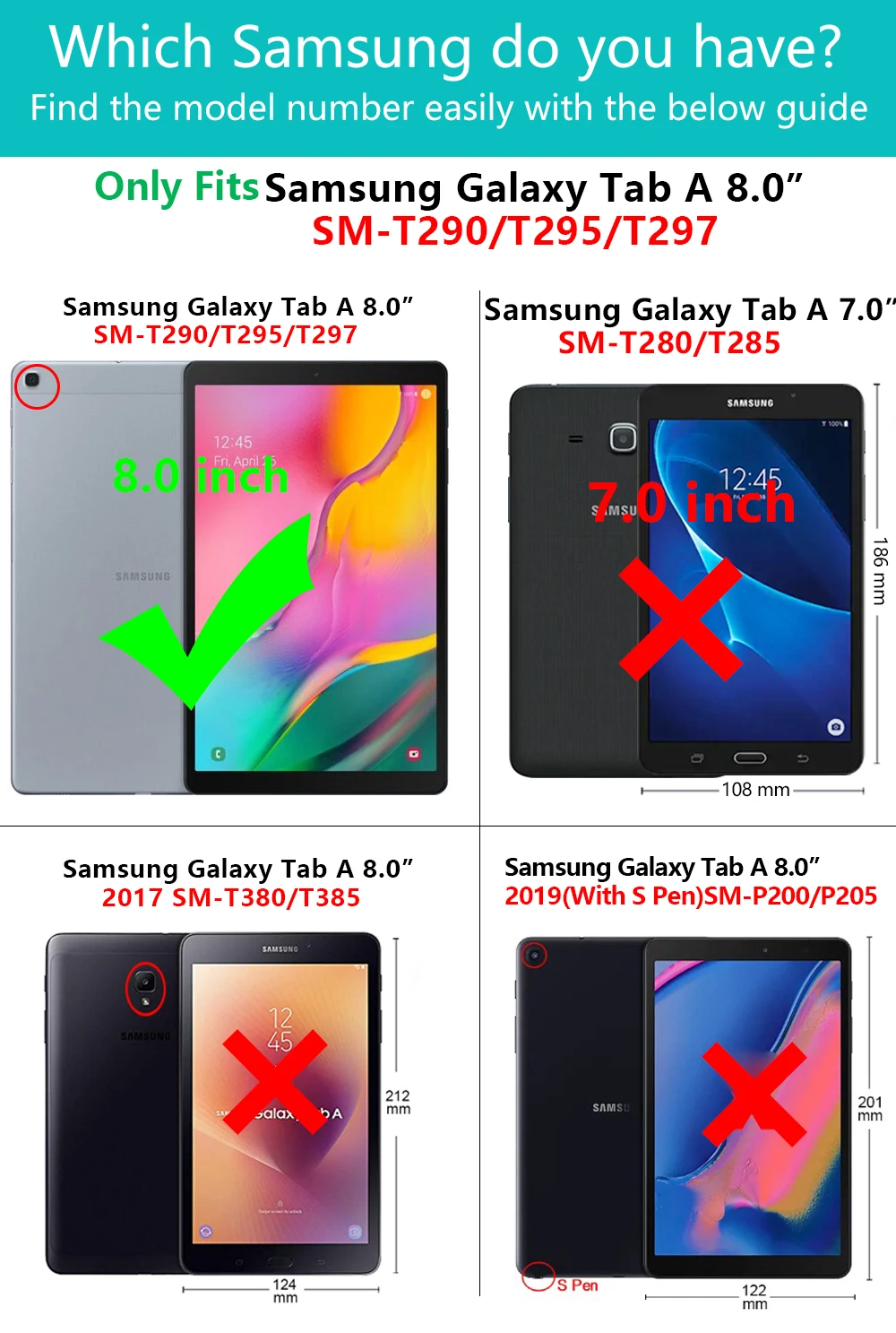 Роскошный чехол из искусственной кожи чехол для samsung Galaxy Tab A 8,0 SM-T295 T290 T297 чехол для планшета с держателем на руку Магнитный чехол