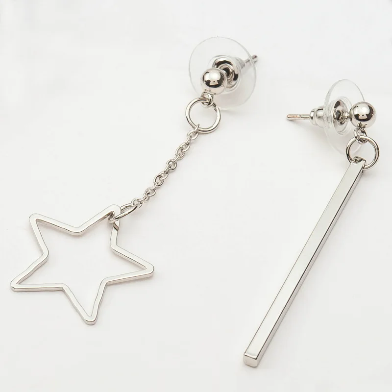 Модные серьги в форме звезды, треугольные асимметричные, геометрической формы, золотые серьги-гвоздики для женщин, серебряные женские аксессуары kpop, ювелирные изделия brincos