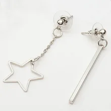 Модные серьги в форме звезды, треугольные асимметричные, геометрической формы, золотые серьги-гвоздики для женщин, серебряные женские аксессуары kpop, ювелирные изделия brincos