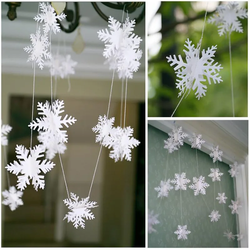3Meters Artificial snow Frozen white Snowflakes wall Hanging Paper string decor For Party/ Wedding /Christmas Decoration 3Meters Artificial snow Frozen white Snowflakes wall Hanging Paper string decor For Party/ Wedding /Christmas Decoration