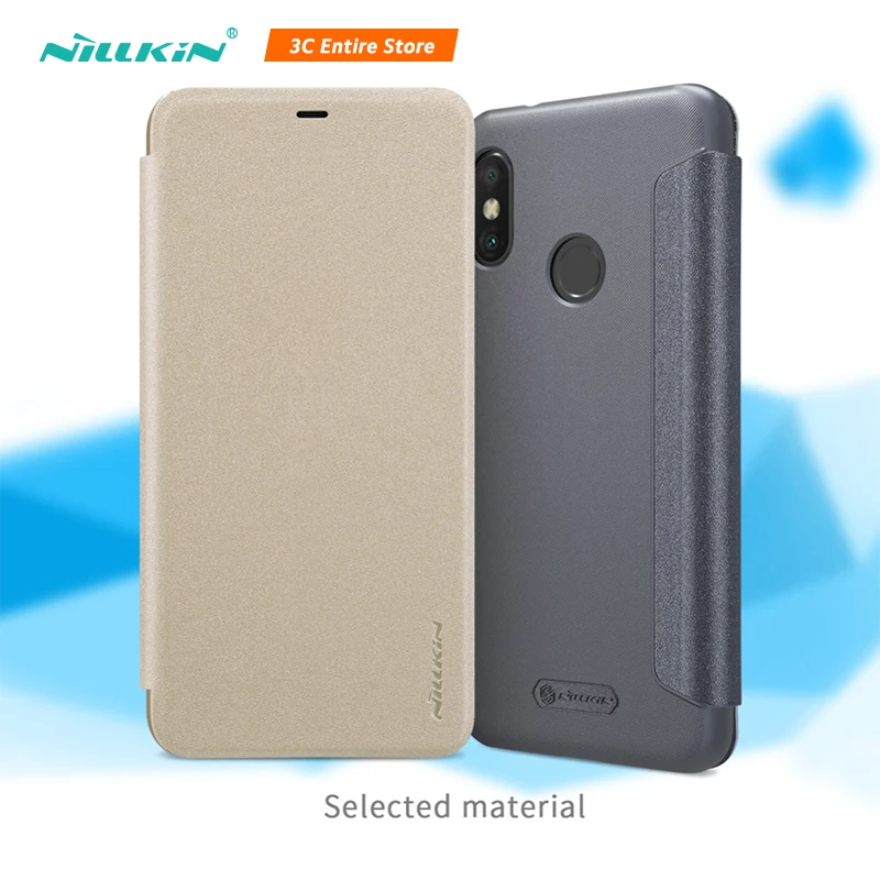

For Redmi 6 Pro Case Cover 5.84'' Nillkin Sparkle Flip Cover Pc Protector Back Cover For Xiaomi Redmi 6 Pro Case For Mi A2 Lite