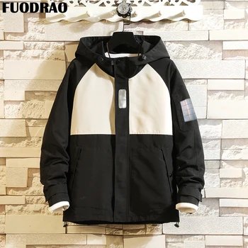 

FUODRAO Japan Style Hooded Windbreaker Hip Hop Bomber Jacket Men Streetwear Harajuku Jacket Coats Men Jaqueta Masculina J122