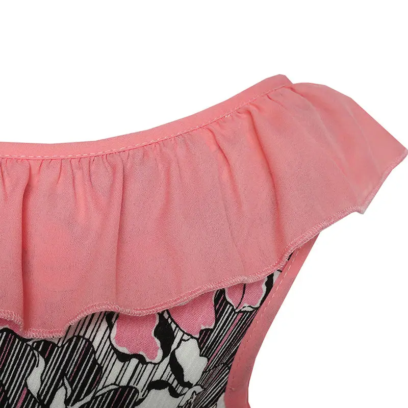 Sunny Fashion платья для девочек платье Одно плечо Цветок Sundress Вечеринка день рождения