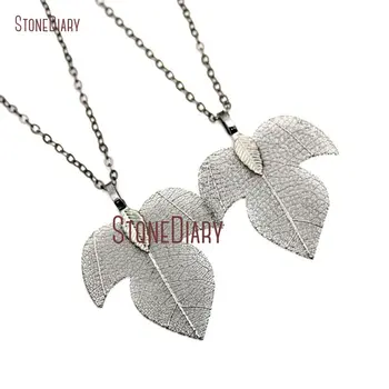 

10Pcs Boston Ivy Leaf Chains Necklaces Gunmetal Plated Leaf Shapes Chains Necklaces 18-32inch NM15889