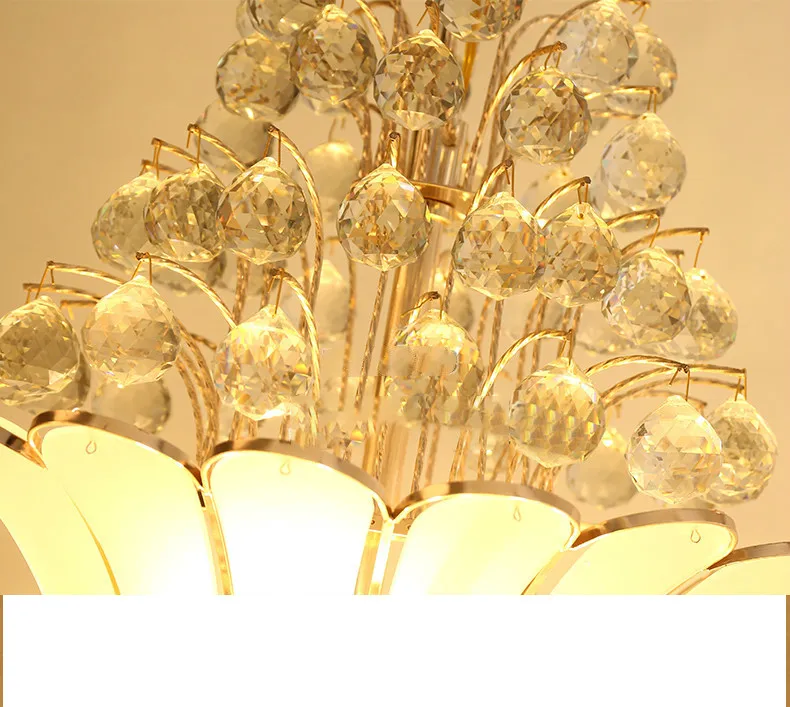 Большой золотой императорской K9 хрустальная люстра для гостиницы зал-гостиная лестницы Висячие подвеска лампа Европейский Большой освещения