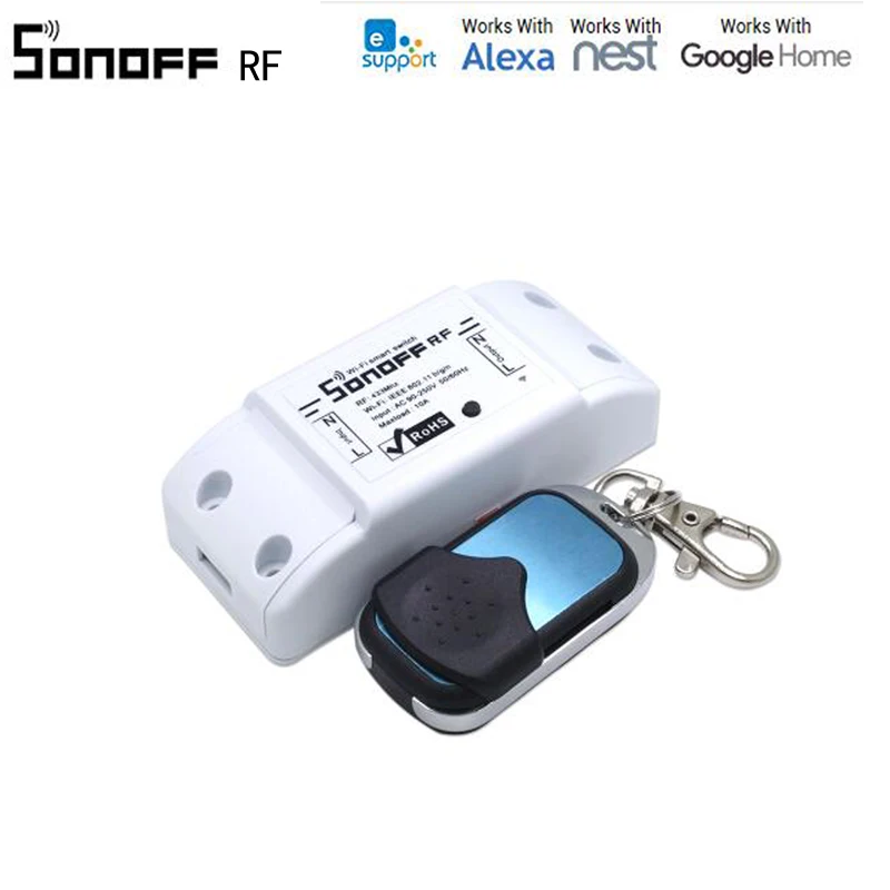 Интеллектуальный выключатель света SONOFF RF интеллектуальная Автоматизация дома, Wi-Fi, Беспроводной выключатель дистанционного управления таймер Сделай Сам от сети переменного тока 90-250V 220V 433 МГц приложение Ewelink