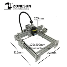 ZONESUN Laseraxe 405nm 500 МВт DIY рабочего Мини гравер гравировка станок для лазерной резки гравер 17X20 см регулируемая лазерная мощность