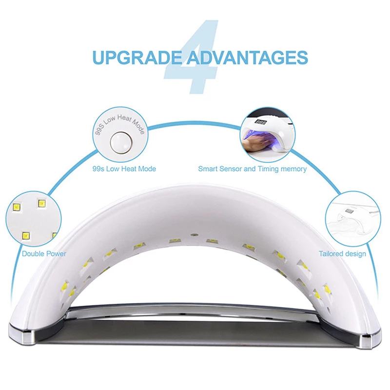 SUN6 лампа для гель-лака для ногтей 48 Вт УФ светодиодный Сушилка для ногтей гибридная ледяная лампа для маникюра с датчиком и ЖК-лампой для отверждения геля для ногтей