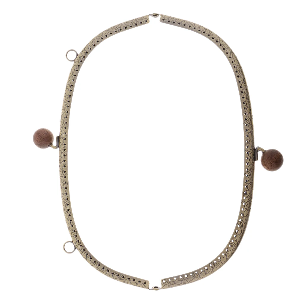  24.5cm Metal Arch Frame Kiss Clasp Lock Bead Head for DIY Handbag Purse Coin Bag