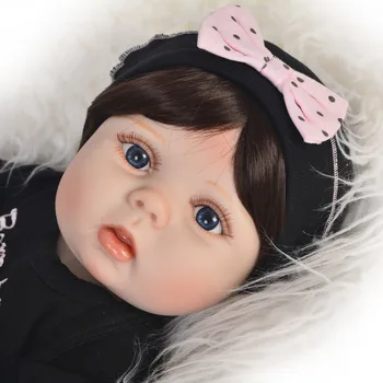 

23"57cm full silicone reborn baby doll fake Bebe alive girl bebe dolls com corpo de silicone menina child gift toy dolls reborn