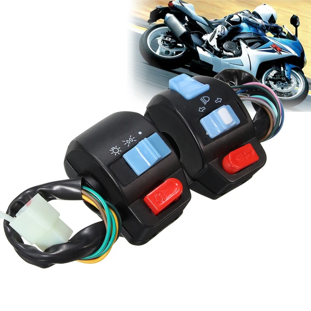 Universal Waterproof Motorcycle Handlebar Switches Controller Motorbike Horn Button Turn Signal Electric Fog Lamp Light Start
