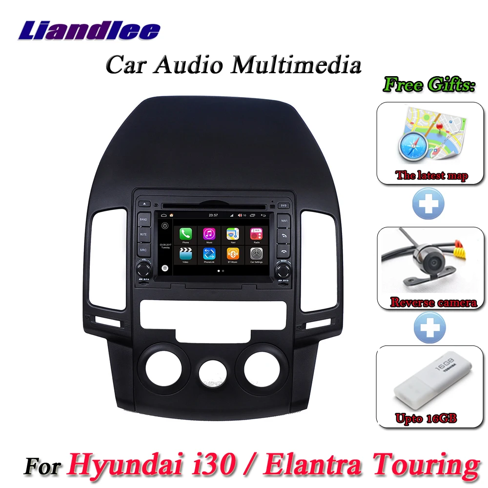 Best Liandlee For Hyundai i30 / Elantra Touring Manual AC Stereo Radio Camera Wifi DVD Player GPS Map Navi Navigation Android System 1