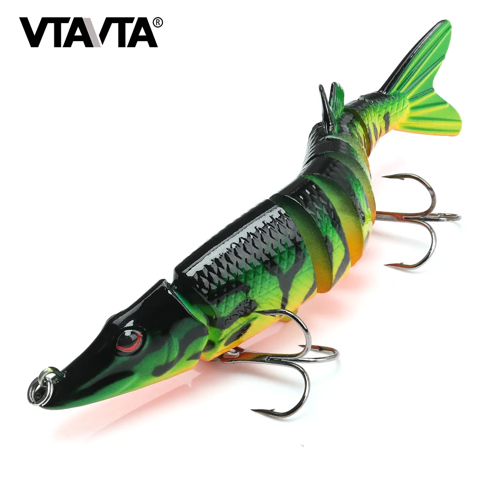 VTAVTA 12.5cm 20g 9-segement Swimbait Pike Wobblers Crankbait Fishing Lure Multi Jointed Hard Bait Musky Sinking Isca Artificial