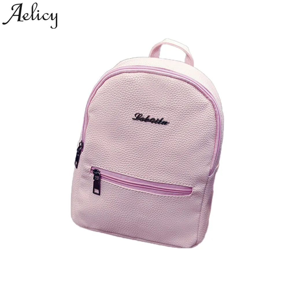 

Aelicy 2018 Hot New Fashion Light High Quality Women Girls Leather School Bag Travel Backpack Satchel Women Shoulder Rucksack
