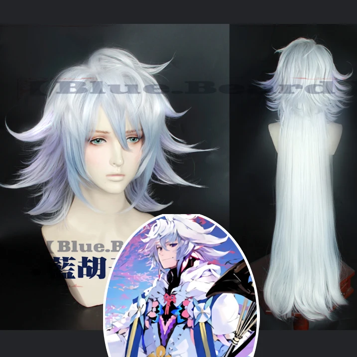 FGO Fate Grand Order косплей парик слуга Кастер Мерлин смешанные цвета Длинные
