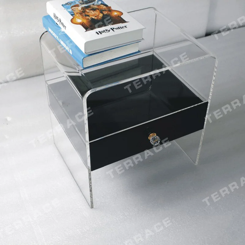 

Waterfall Acrylic Drawer Nightstands,Lucite bedroom bedside table