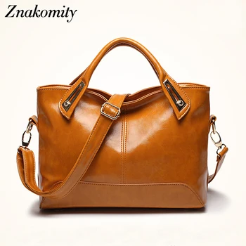 

Znakomity casual tote luxury handbags women bags designer messenger bags large capacity women's shoulder bag black red brown