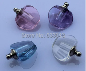 

Freeshipping Promotion!! 50pcs/lot Colorful apple glass crystal bottle pendant Vial Pendant Pure Lovely Pendants