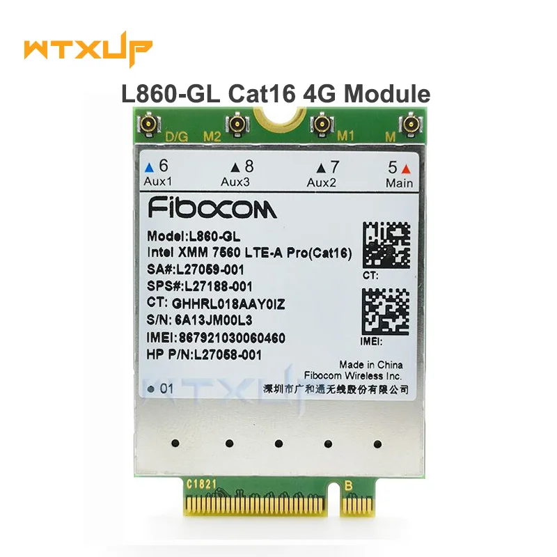 

FDD-LTE TDD-LTE Cat16 for Fibocom L860-GL 4G Module 4G Card SPS#L27188-001 4G Card For HP laptop