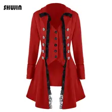 SHUJIN плюс размер средневековое винтажное длинное женское пальто Ренессанс с длинным рукавом неправильное пальто женские элегантные куртки верхняя одежда