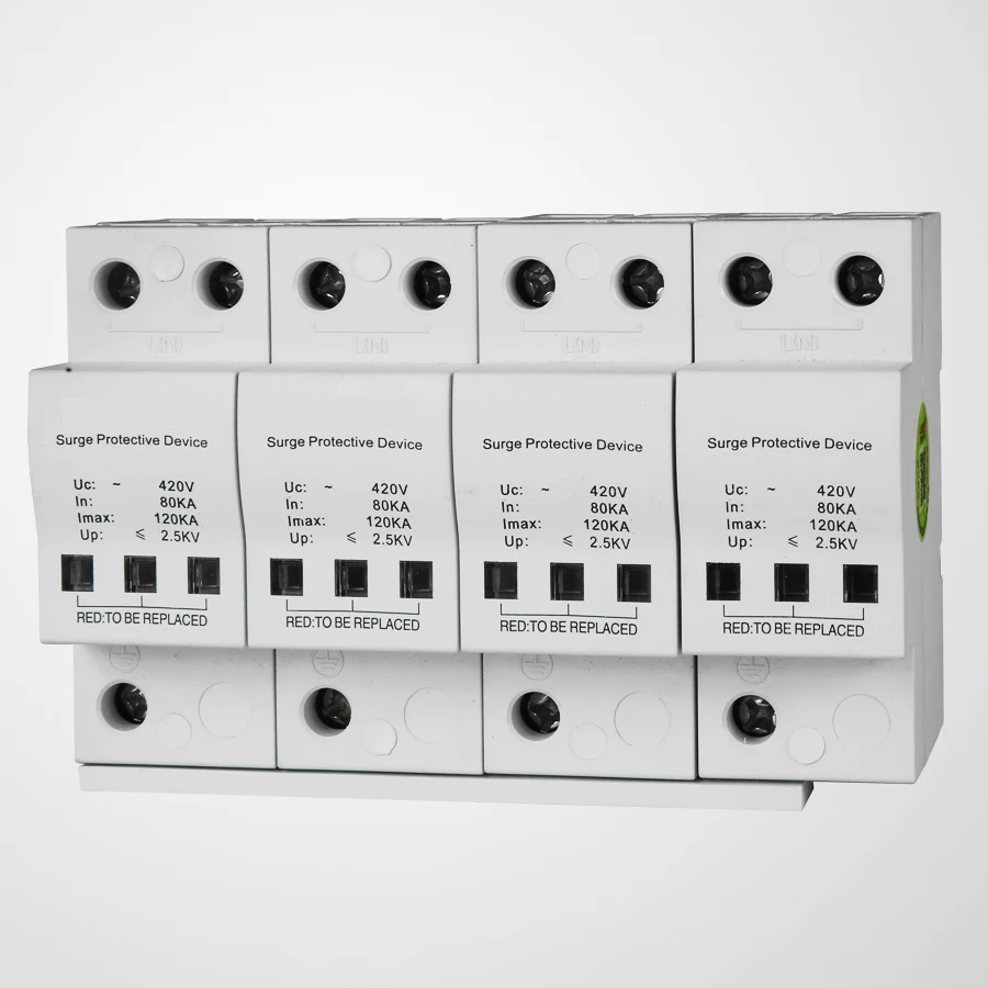 

First-level Power Supply Three-phase 380V Power Supply Lightning Protection Module 120KA Surge Protector 4P