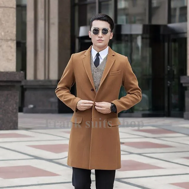 Custom made 2017 New design new arrival Dark gray coat male woolen ...