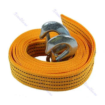 

New Car Van 4M 5 Ton Tow Towing Pull Rope Strap Hooks Heavy Duty Road Recovery