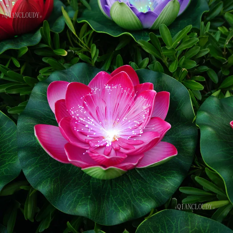 5 шт. роза искусственный светодиодный свет поддельные листья лотоса цветы вода Лилия плавающий бассейн растения свадебные цветочные украшения C70 - Цвет: D23 WATERPROOF