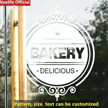 

Customized text color pattern glass foil cake bakery baking food wall stickers shop glass cabinet window door PVC stickers