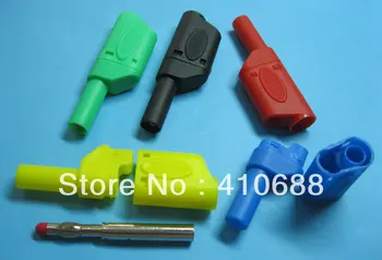 

50 Pcs 4mm Full Seal Insulated Stackable Safety protection 5 Color Red & Black & Blue & Green & Yellow Banana Plug HOT Sale