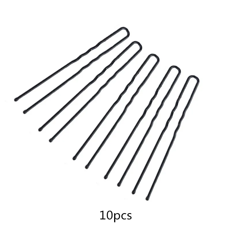 50 шт., 6 см, черная заколка для волос, u-образная заколка для волос, заколка для волос, металлическая шпилька для женщин, DIY, аксессуары для волос - Окраска металла: 10pcs