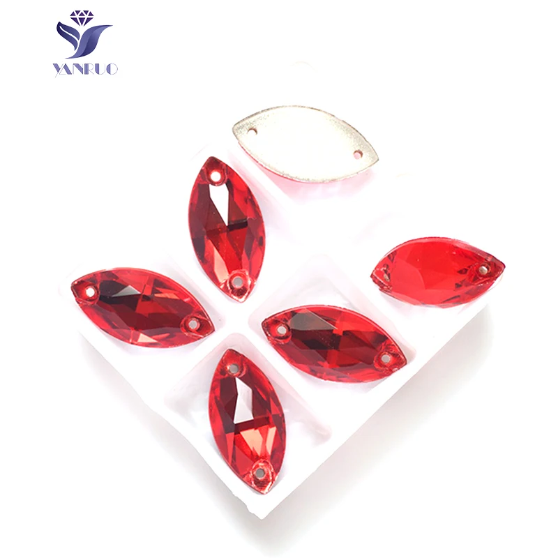 YANRUO 3223 Navette Horse Eyes Shape Sew On Crystal Glass flat back Rhinestones AAAAA Quality Stones For Clothes 