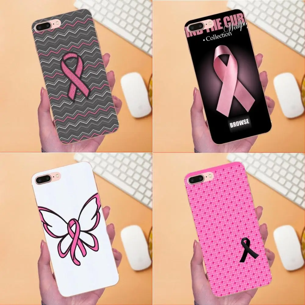 

Girly Breast Cancer Pink Ribbon Soft TPU Phone Capa For Huawei Mate 7 8 9 10 20 P8 P9 P10 P20 P30 Lite Plus Pro 2017