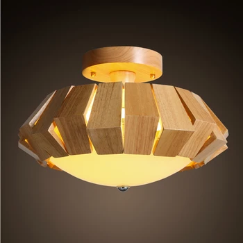 

Wood Color Ceiling Lights Modern Concise Style Round Study Bedroom Led Light ceiling lamp wl3291658