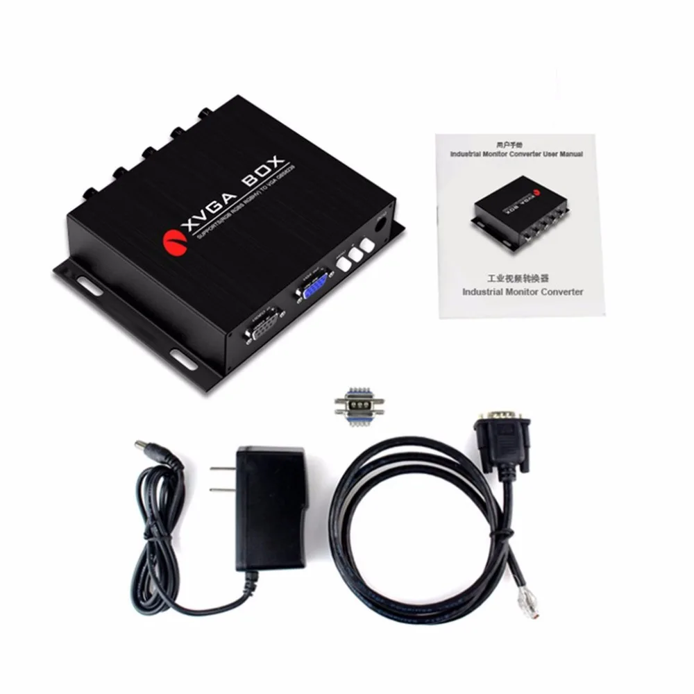 

XVGA Box RGB to VGA Converter GBS8239 Portable Industrial Monitor Video Converter Compact Black Power Adapter US Plug
