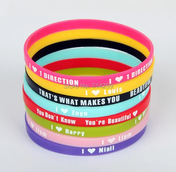 

YERLLSOM 1000pcs/Lot customized screen print 5mm rubber silicone wristband for event P061001