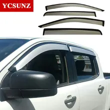 Deflectores de Ventana lateral Para Ford Ranger Color Plata Del Coche de Viento Deflector Guardia Dom Para Ford Ranger T6 2012-2014 Puerta de Ventilación visera