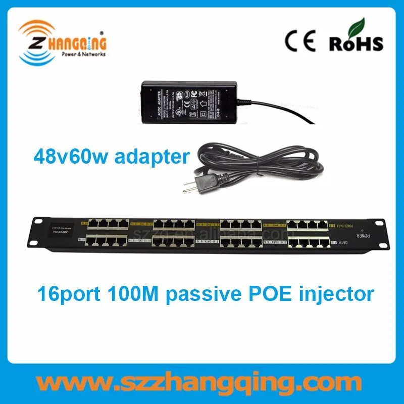 16port poe injector +48v60w power supply
